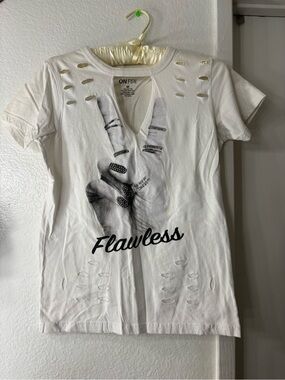 On Fire White 'Flawless' Graphic Tee